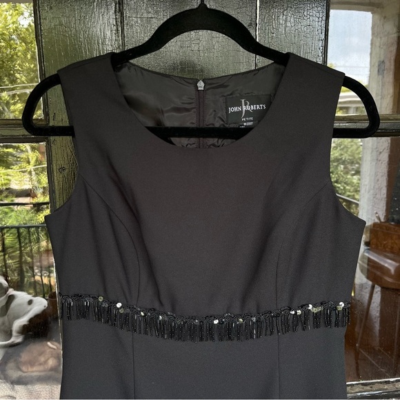 Vintage John Roberts Little Black Dress w/ Beading Size 10P - Picture 5 of 7